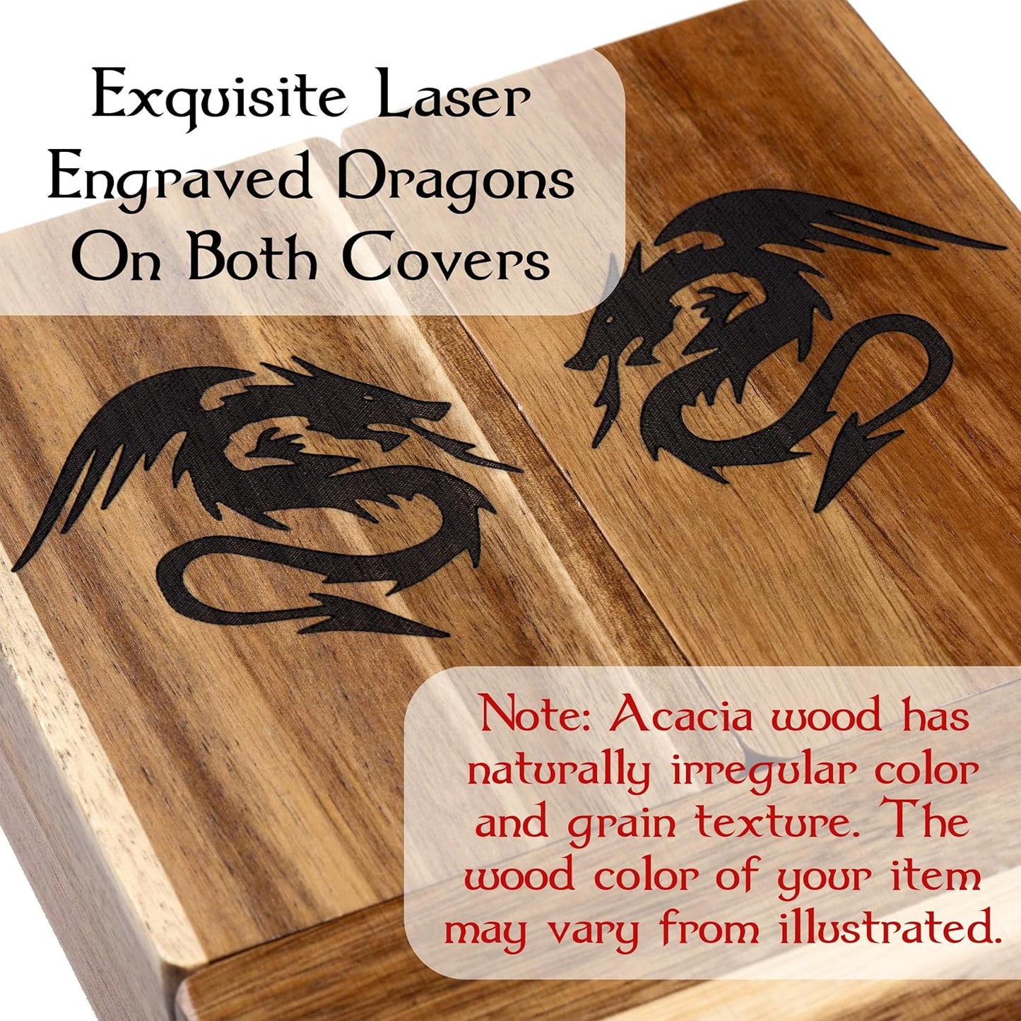 Wooden Magnetic Dice Tower with Tray - Dungeons and Dragons Accessory - Portable Dice Roller for Tabletop RPG - DND Gifts