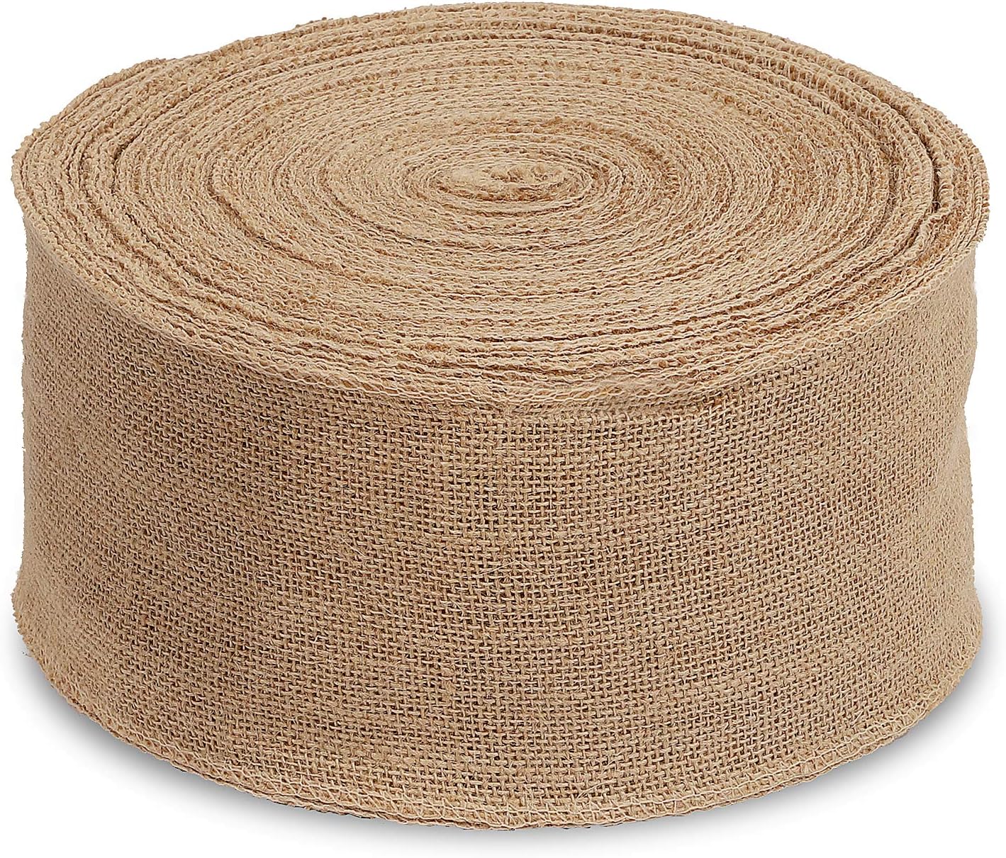 KINJOEK 5 Inch Wide 27 Yards Burlap Ribbon, Natural Jute Fabric Ribbon, Crafts Ribbon for Christmas, Wedding, Gifts, Burlap Fabric DIY, Ribbon for Decoration,