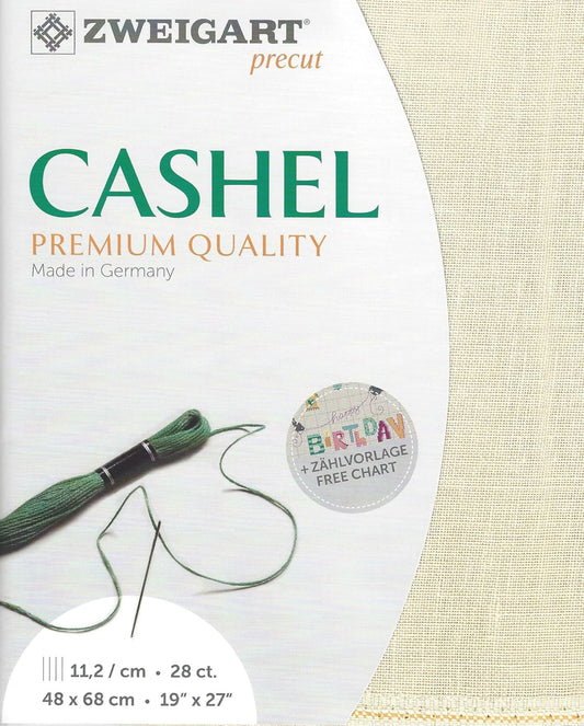 Precut Zweigart Cashel 28 Count Platinum 3281/770. Needlework Canvas, Cross Stitch Fabric, Embroidery Canvas 100% Linen