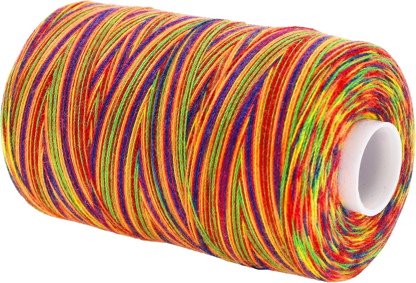 Mandala Crafts 4 Pack of Serger Threads Cones Spools - 20S/2 2000 Yards Polyester Rainbow Threads for Sergers Machine and Overlock Quilting Sewing Machine