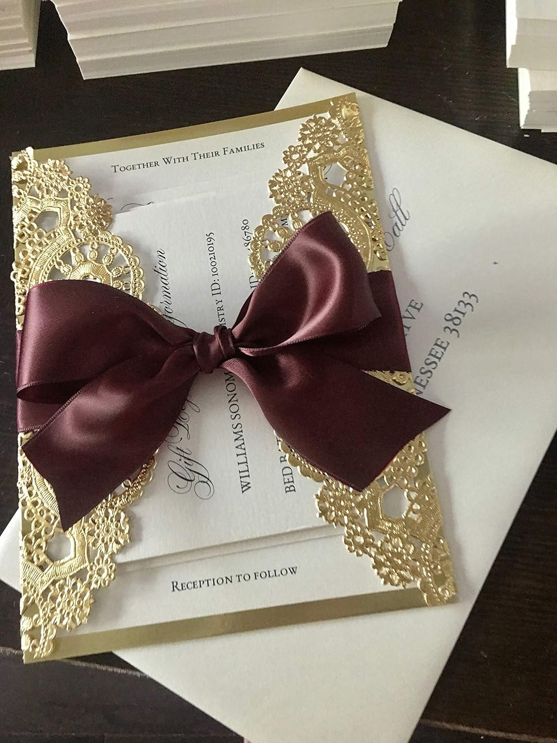 YAMA Burgundy Double Faced Satin Ribbon for Crafts Bows Flower Bouquet Wedding Home Decor Gift Wrapping, 1-1/2 Inch × 25 Yards