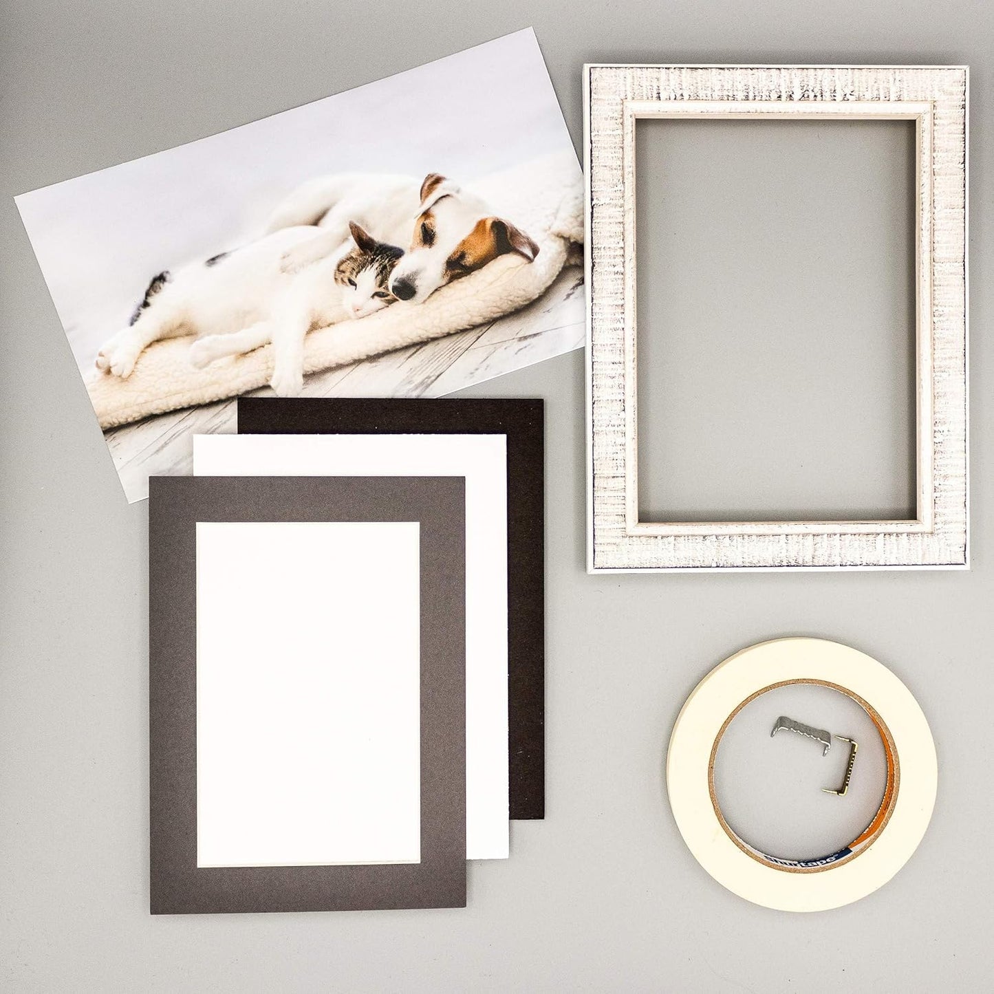 5x7 Mat for 8.5x11 Frame - Precut Mat Board Acid-Free Charcoal 5x7 Photo Matte Made to Fit a 8.5x11 Picture Frame, Premium Matboard for Family Photos, Show Kits, Art, Picture Framing, Pack of 100 Mats