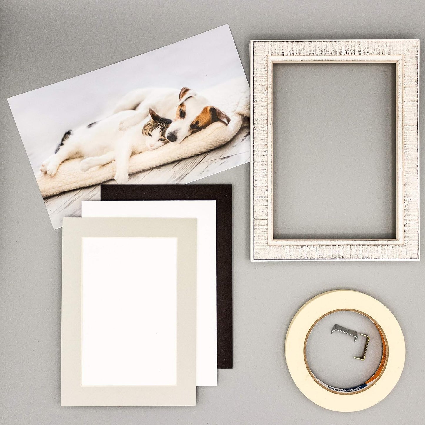 11x14 Mat for 8.5x11 Photo - Precut Grey Picture Matboard for Frames 11 x 14 Inches - Bevel Cut to Display Art 8.5 x 11 Inches - Acid Free Pack of 100 MATS with Backing Boards & Clear Bags