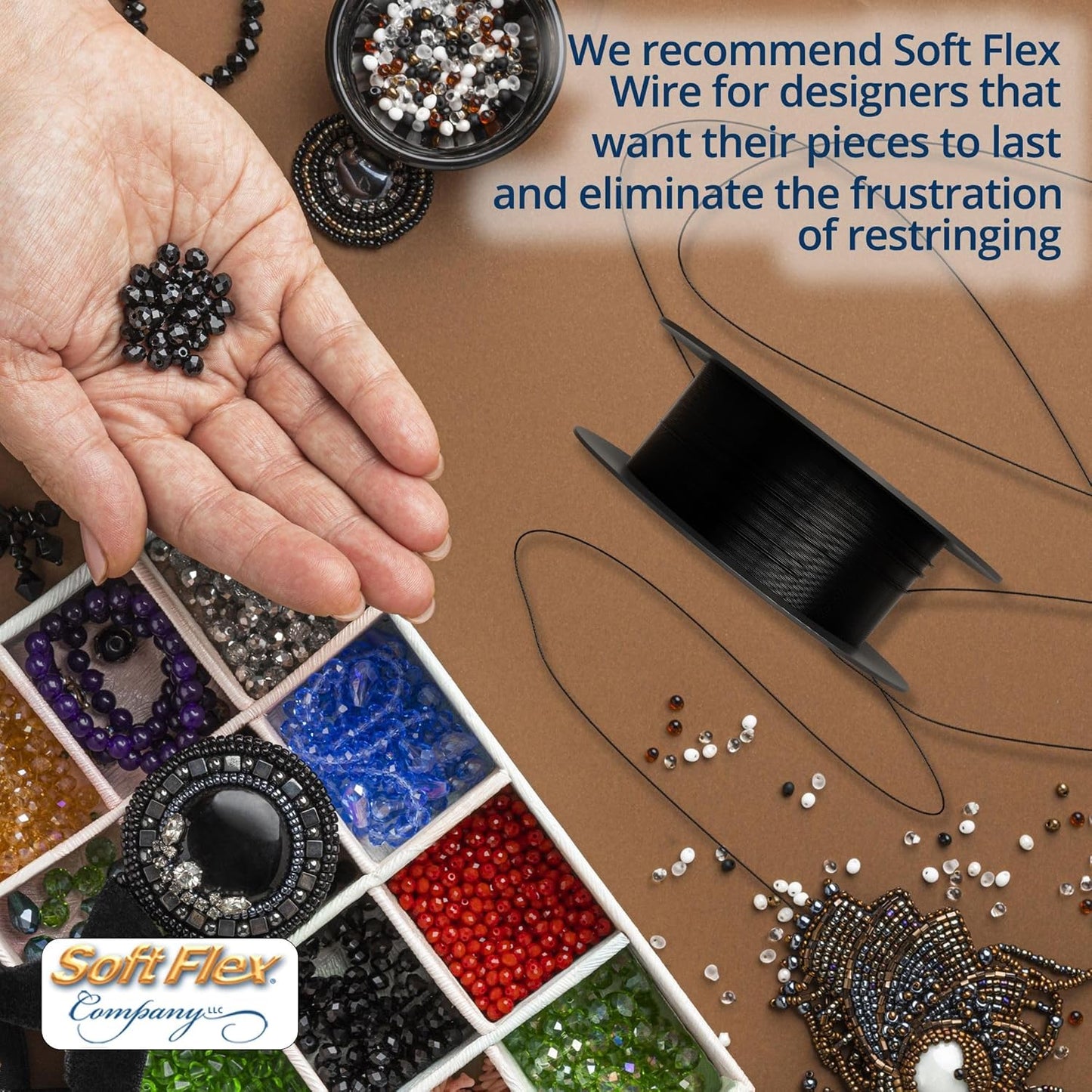 Soft Flex 21 Strand Beading Wire - Fine 0.14 Diameter - 30 Feet Design Wire