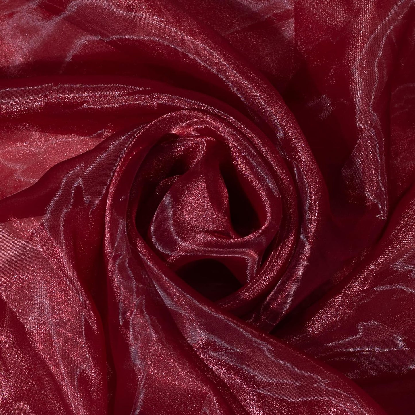 Fynite Sheer Organza Fabric | 10 Yards Long | 44" Wide | Bridal Solid Sheer Organza Bolt for Wedding Dress Fashion Craft Decorations - Burgundy