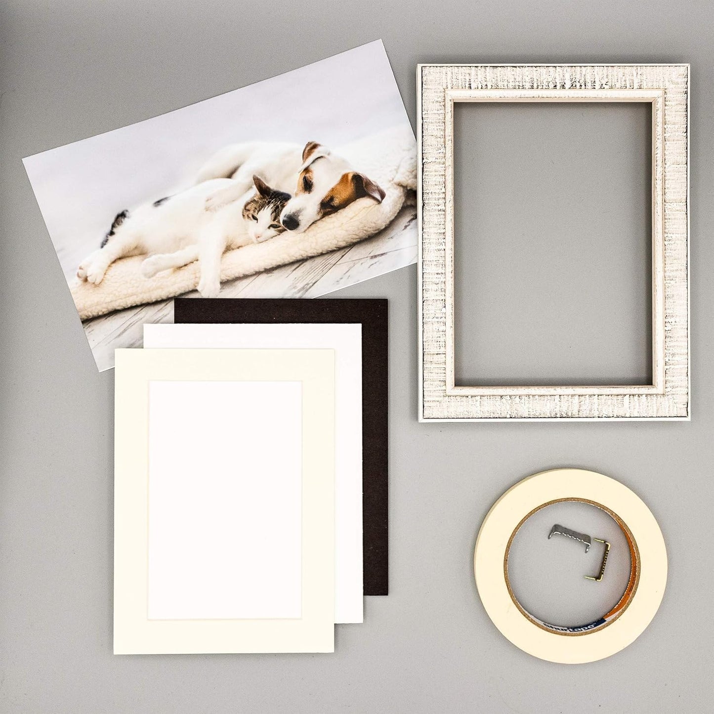 5x7 Mat for 8.5x11 Frame - Precut Mat Board Acid-Free Show Kit with Backing Board, and Clear Bags Textured Cream 5x7 Photo Matte Made to Fit a 8.5x11 Picture Frame Matboard for Framing, Pack of 1 Mat