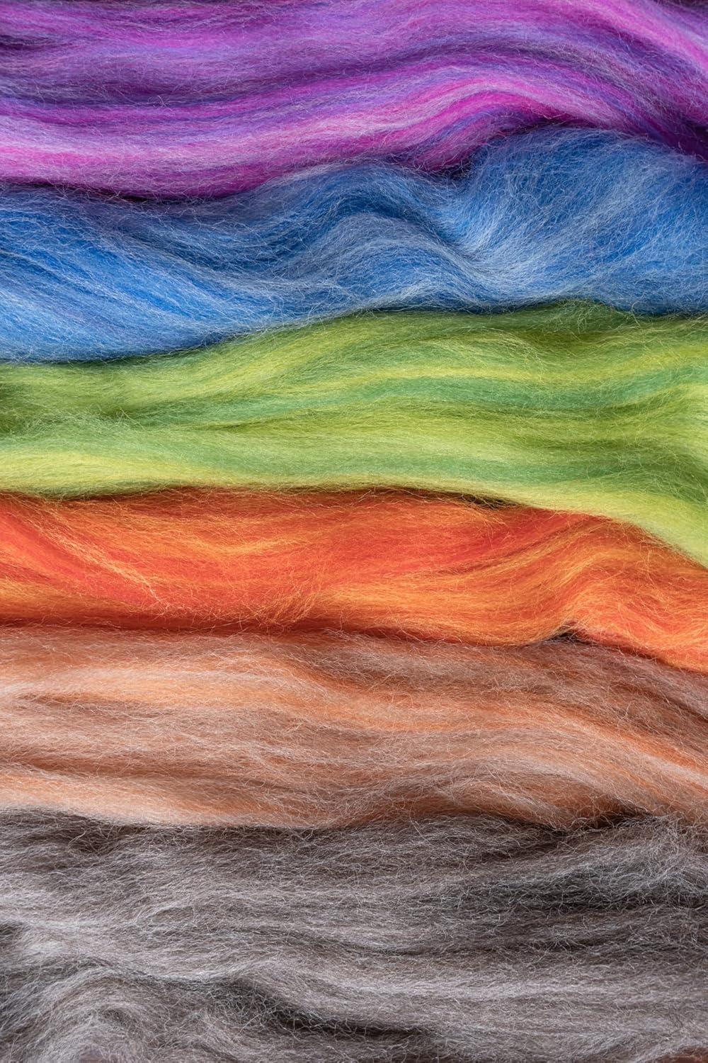Multi Colored Natural Wool roving, 1 lb. Best Wool for Needle Felting, Wet Felting, handcrafts and Spinning. (Forest, 1lb)