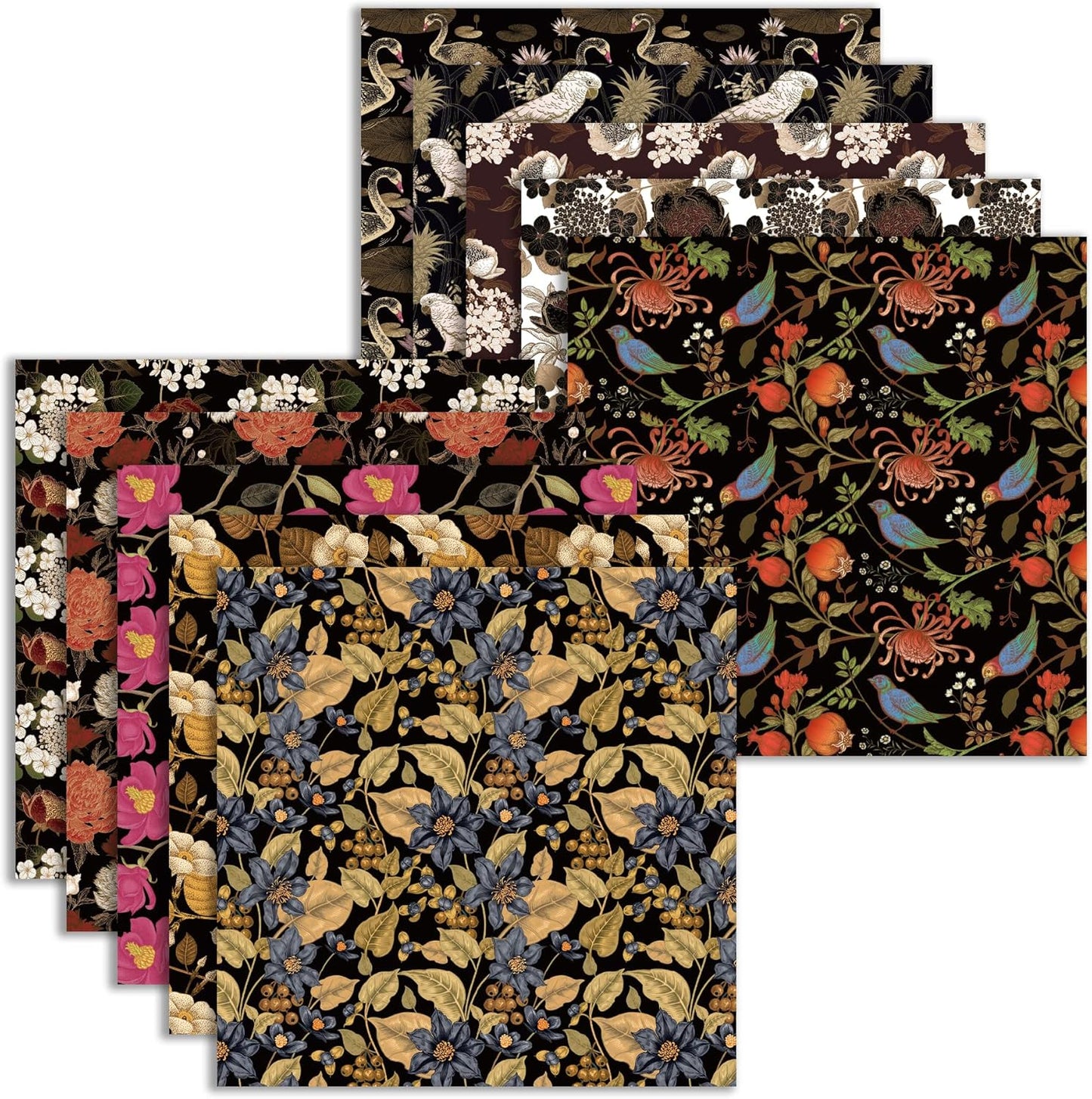 Origami Paper Kit 50 Sheets 6 Inch Square Double Sided Color 10 Vivid Colors for Hand Crafts Origami Paper Arts Creativity. Retro Style