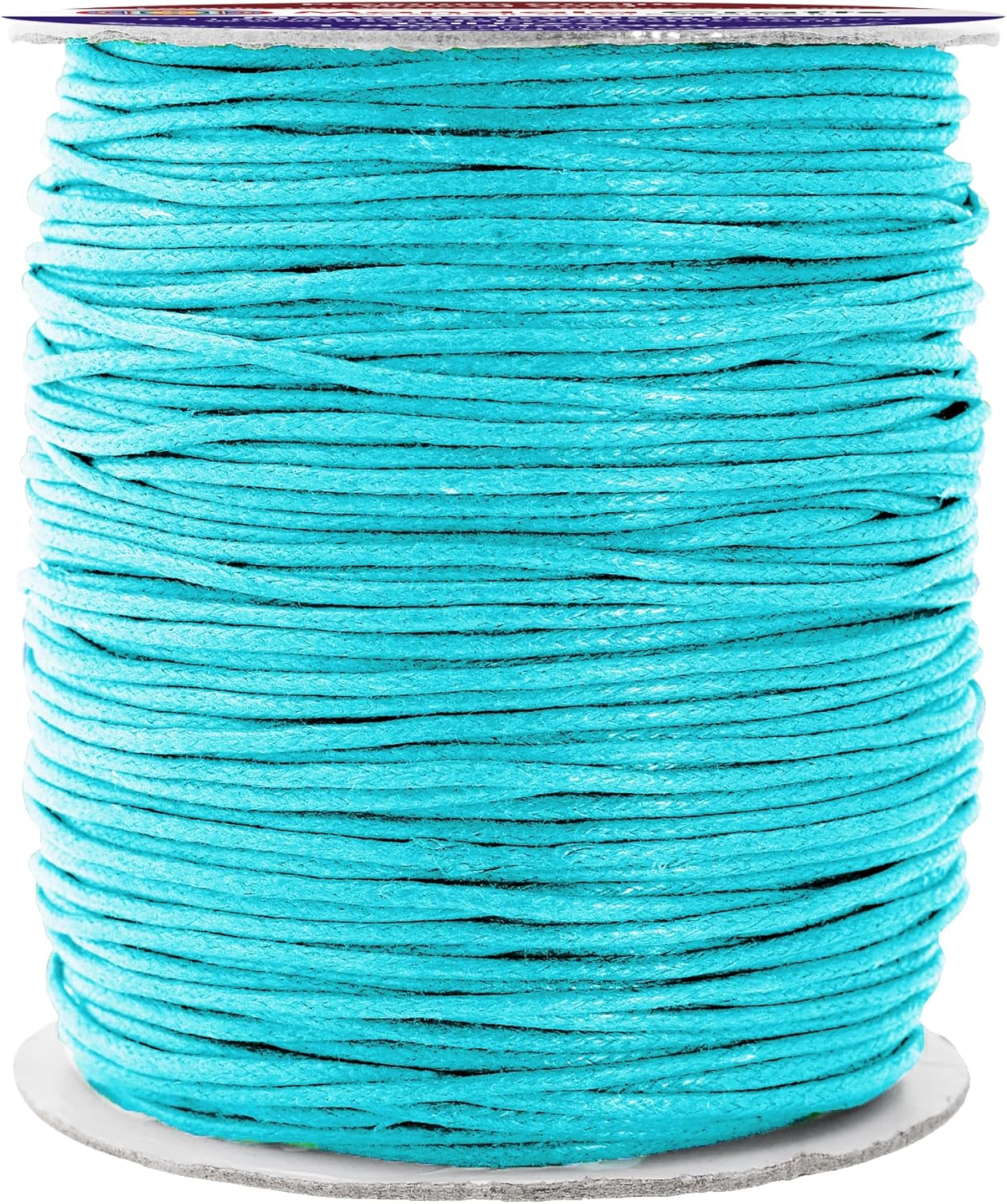 Mandala Crafts 1.5mm 109 Yards Turquoise Cotton Waxed Cord for Jewelry Making - Beading String Thread for Bracelets and Necklaces