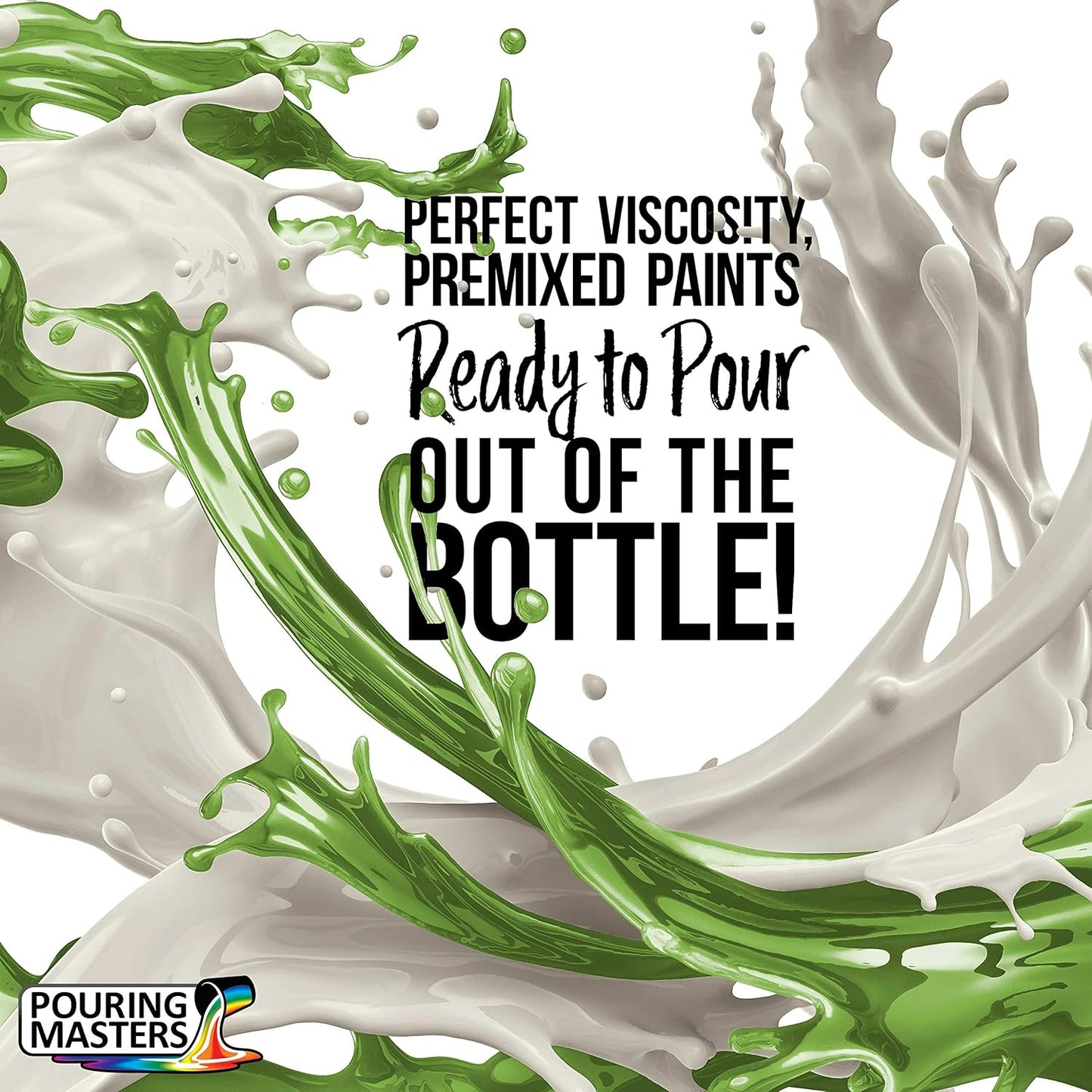 POURING MASTERS Grass Green Acrylic Ready to Pour Pouring Paint - Premium 8-Ounce Pre-Mixed Water-Based - for Canvas, Wood, Paper, Crafts, Tile, Rocks and More