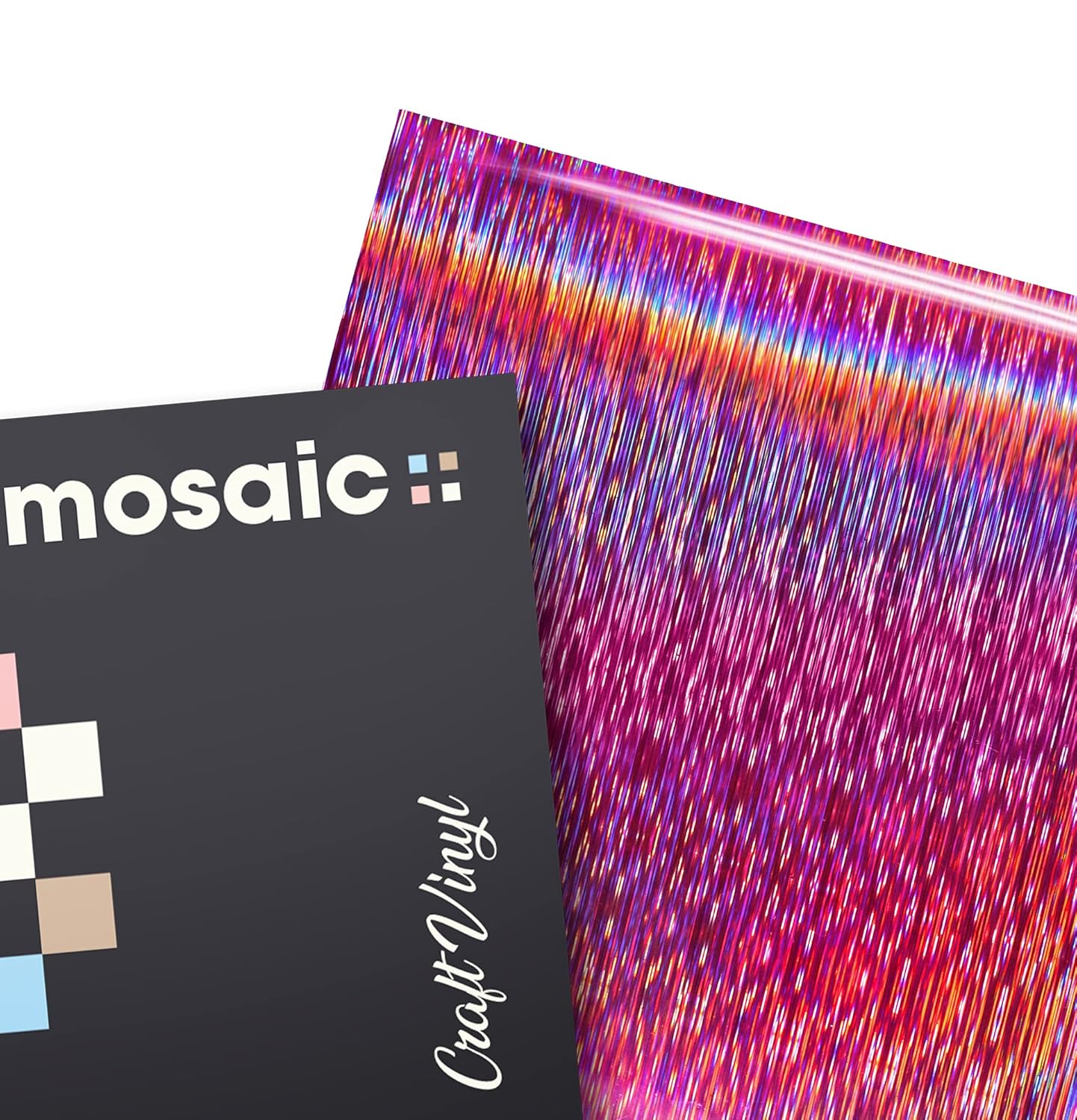 Mosaic+ Rose Pink Brushed Holographic 1ft x 5ft Crafting Vinyl Crinkle-Free 8yr UV Finish Crafting Vinyl, by VViViD