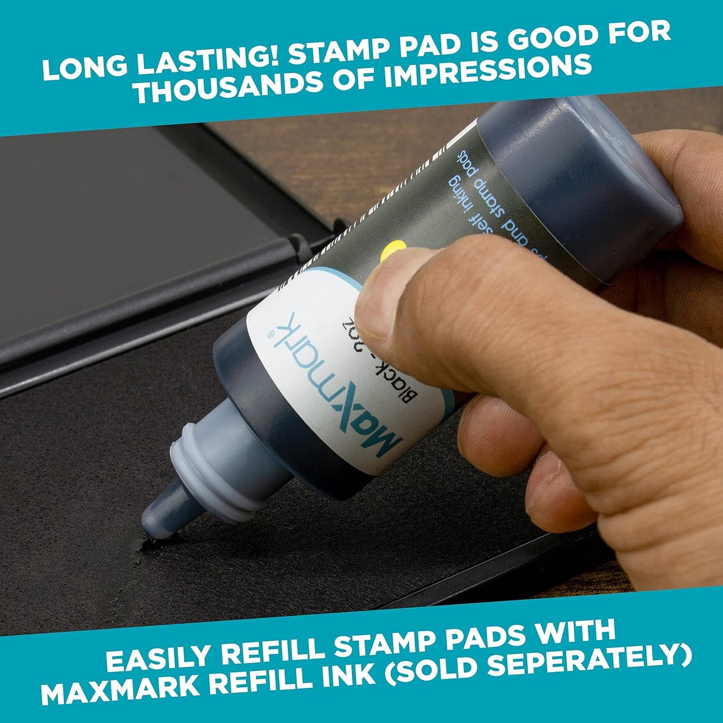 MaxMark Large Brown Stamp Pad - 2-3/4" by 4-1/4" - Premium Quality Felt Pad