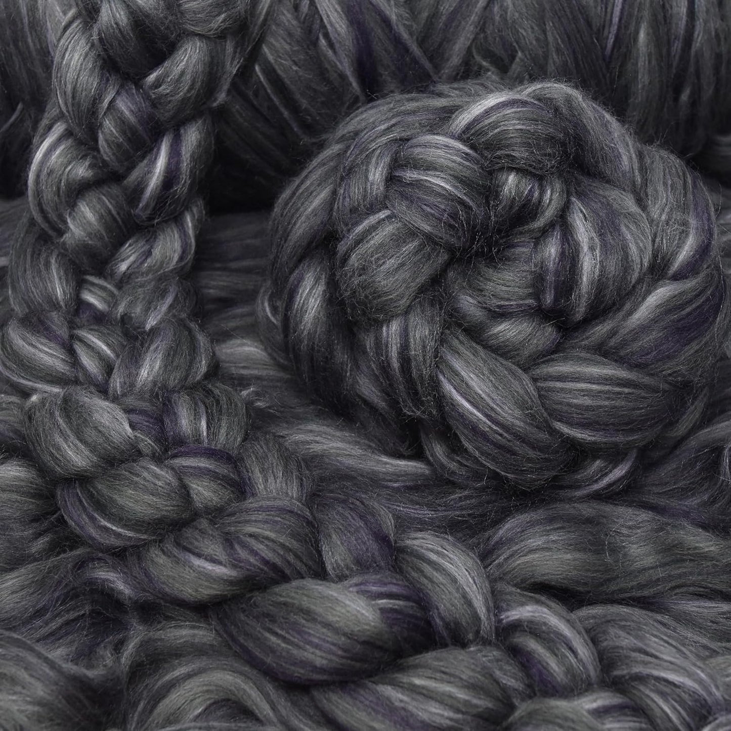 Merino Silk Luxe Tonal Designer Blend. Superfine Merino, Mulberry Silk, Tussah Silk. Top Roving for Spinning or Felting. Twilight 4oz