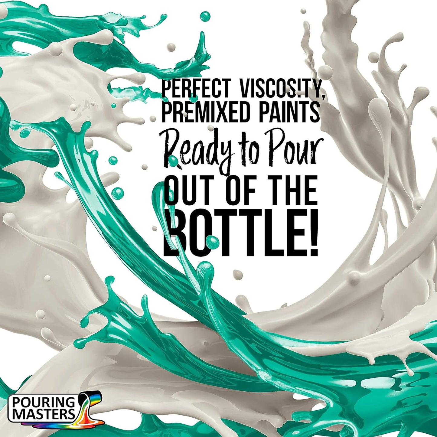 POURING MASTERS Aquamarine Acrylic Ready to Pour Pouring Paint - Premium 32-Ounce Pre-Mixed Water-Based - for Canvas, Wood, Paper, Crafts, Tile, Rocks and More