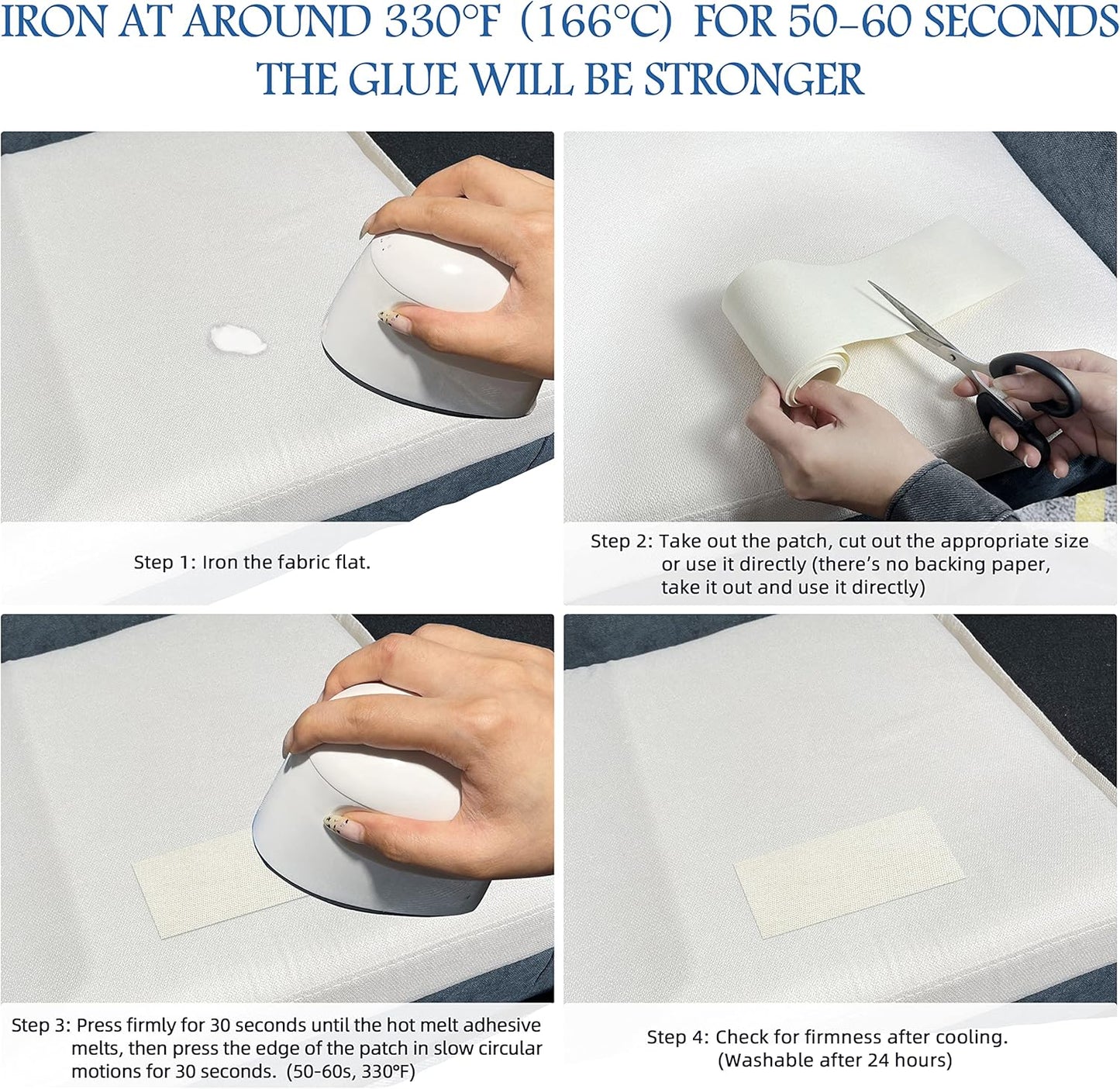 KING MOUNTAIN Canvas Iron on Patch,3"×60",Waterproof 100% Cotton Fabric Repair Patch,Used for Various Sofa,Tent,Clothes,Seats,Suitcases (Beige1.0)