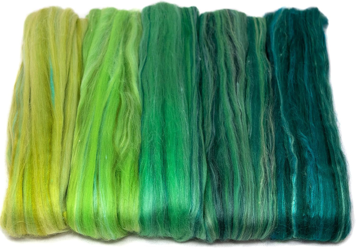 MERINO SILK LUXE Tonal Designer Blend. Superfine Merino, Mulberry Silk, Tussah Silk. Top Roving for Spinning or Felting. Walden Pond 5oz