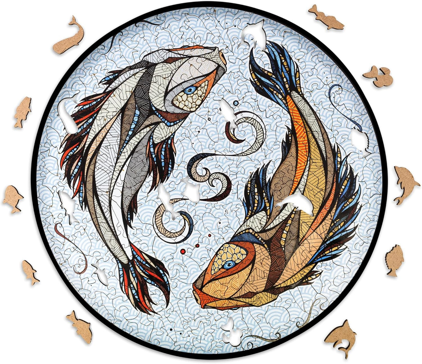 EWA Home Décor – Kois Small 80 Pieces – Wooden Jigsaw Puzzle for Adults – Perfect for Artistic Home Decoration and Mindful Relaxation