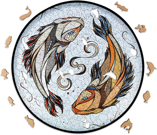 EWA Home Décor – Kois Small 80 Pieces – Wooden Jigsaw Puzzle for Adults – Perfect for Artistic Home Decoration and Mindful Relaxation