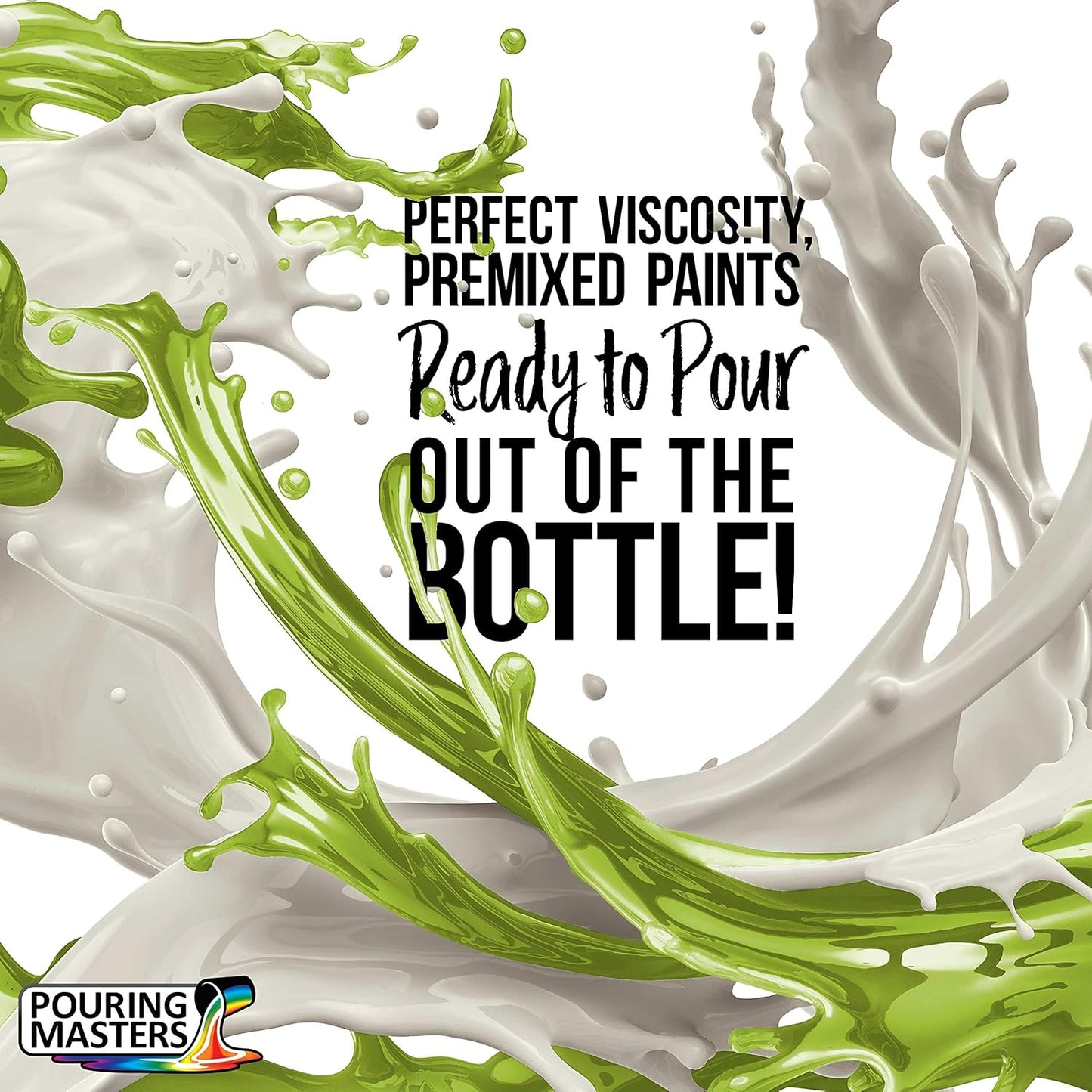 POURING MASTERS Lemon Lime Acrylic Ready to Pour Pouring Paint - Premium 32-Ounce Pre-Mixed Water-Based - for Canvas, Wood, Paper, Crafts, Tile, Rocks and More