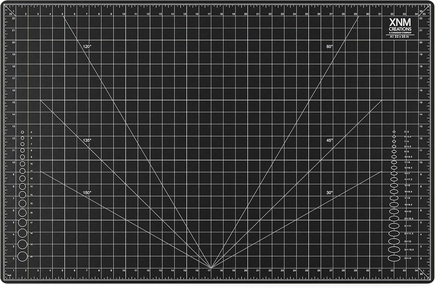 XNM Premium Self Healing Cutting Mat - 24 Inches by 36 inches - A1, 3 Layer Quality PVC Construction - Dual Sided, Imperial and Metric Grid Lines - Perfect for Cutting, Sewing, and Crafts