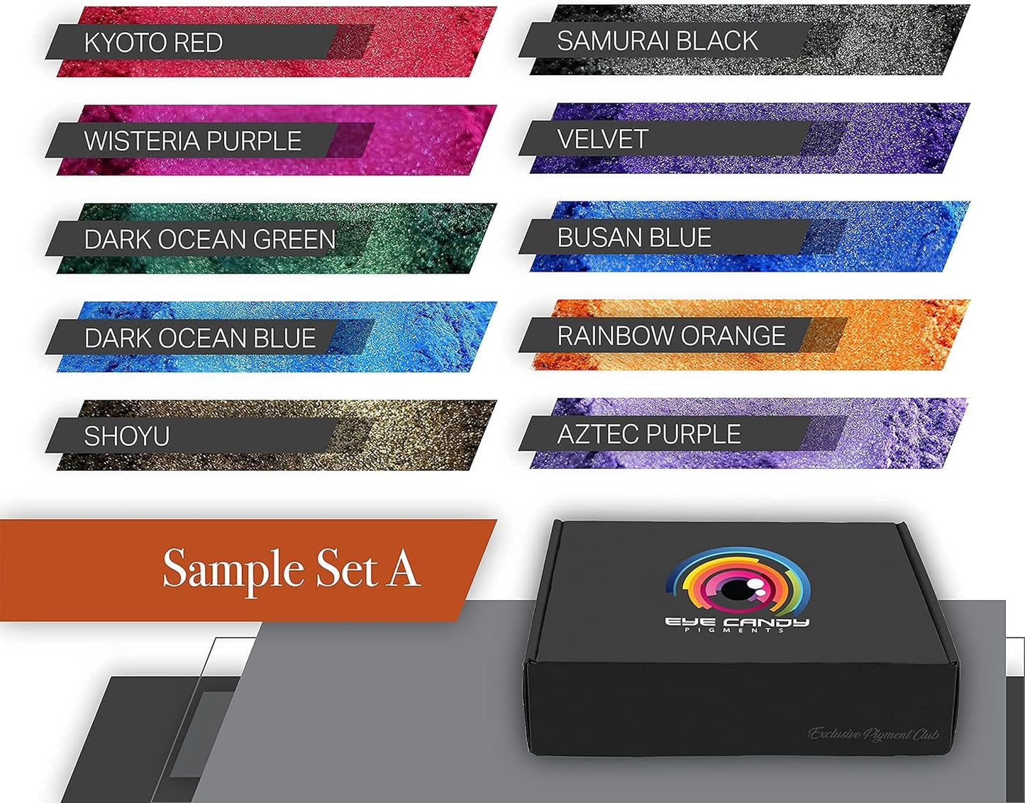 Eye Candy Pigments Variety Mica Pigment Powder Set A - Epoxy Resin Art - Woodworking - Cosmetic Grade Mica Powder - Bath Bombs - Pigment Powder Variety Pack - 50g - Non-Toxic - Skin Safe