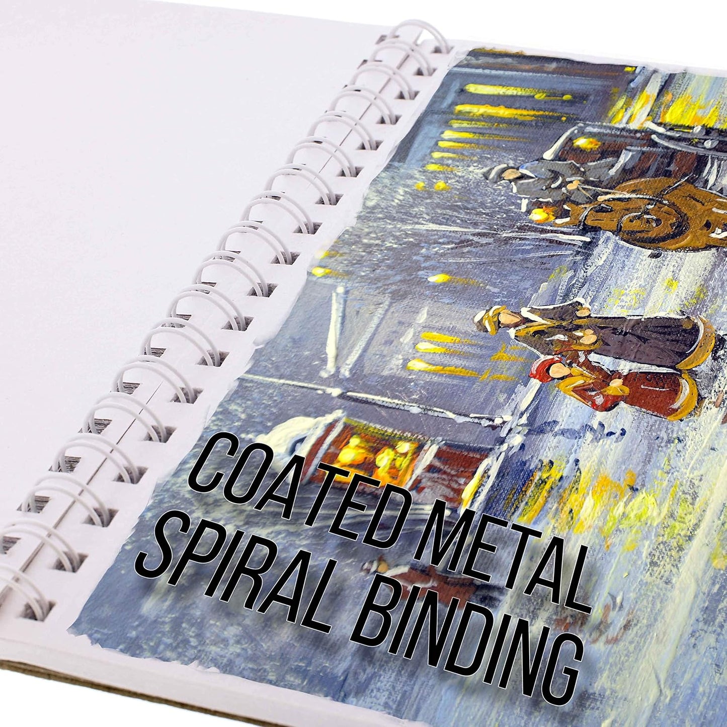 U.S. Art Supply 11x14 Premium Heavy-Weight Acrylic Painting Paper Pad, 246lb (400gsm), 2 Pack, 12 Sheets, Spiral Bound, for Acrylic Paint