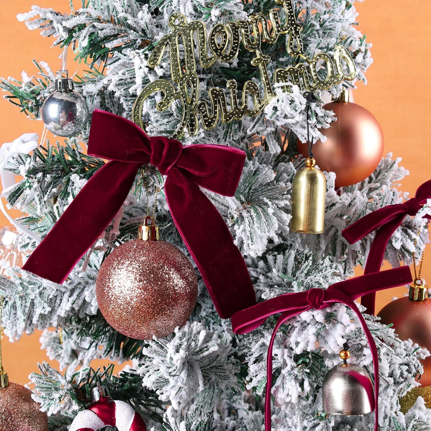 LaRibbons Thin Velvet Ribbon 1 Inch x 25 Yards, Burgundy Velvet Ribbon for Christmas Tree, Gift Wrapping, Wreath Bow, Outdoor Decoration