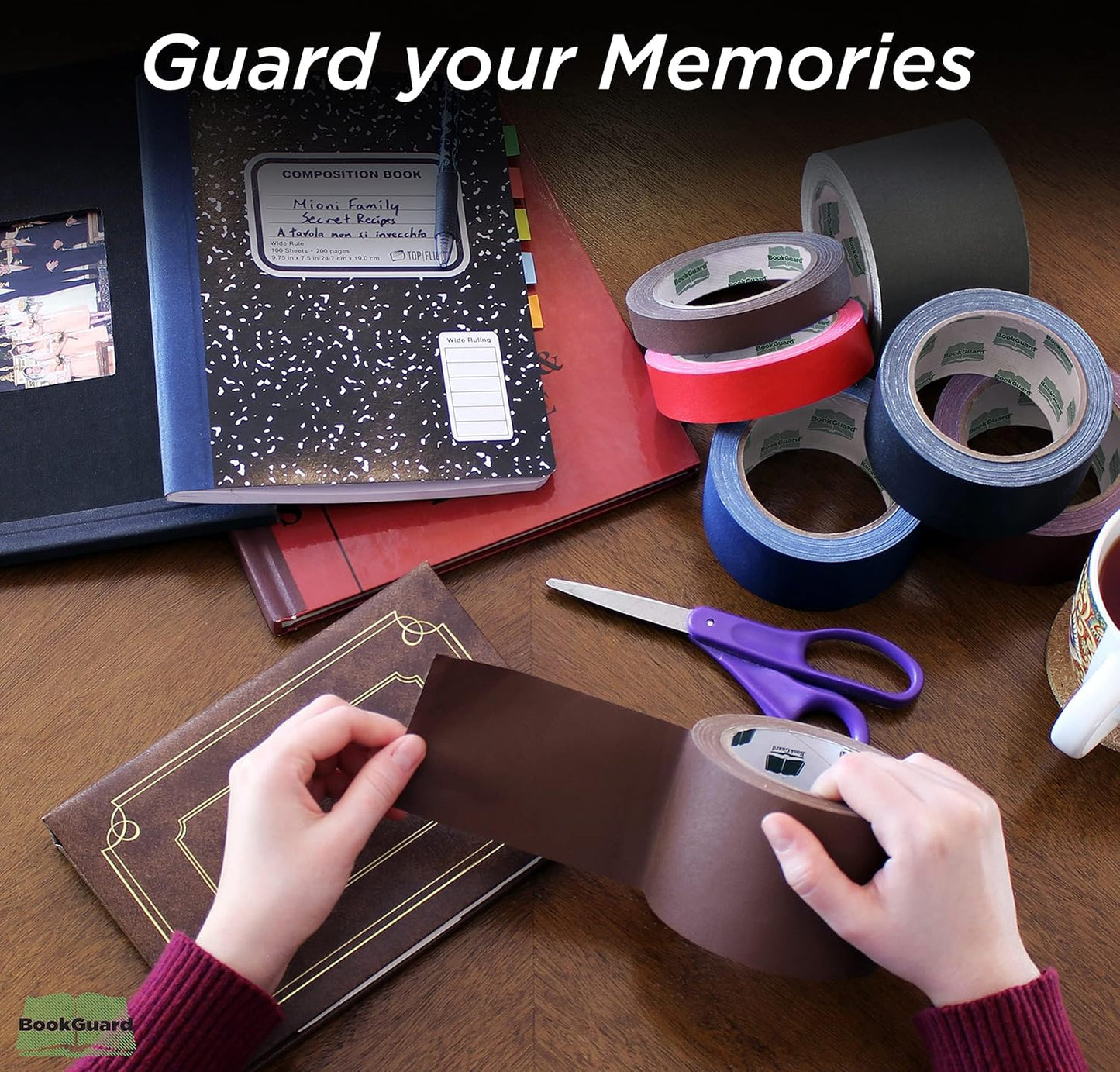 BookGuard 2 inch Premium Bookbinding Repair Cloth Tape, 15 Yard Roll, Forest Green