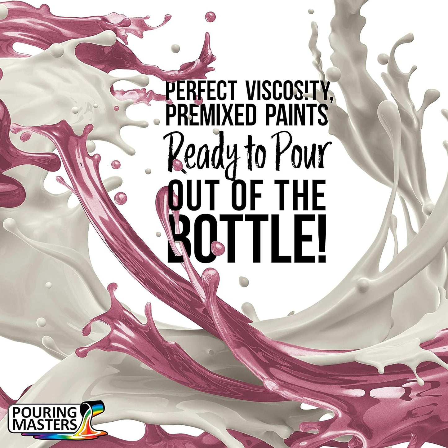 Pouring Masters Rose Pink Metallic Pearl Ready to Pour Acrylic Pouring Paint - Premium 8-Ounce Pre-Mixed Fluid Acrylic Paint - Fluid Art Supplies for Canvas, Wood, Paper, Tile & Rocks