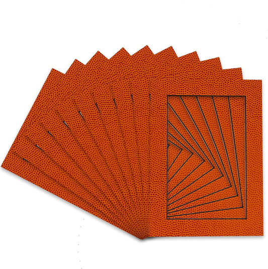 Pack of Ten Acid Free 11x14 Mats Bevel Cut for 8.5x11 Photos - Basketball Texture Precut Matboards With Backing Boards and Self Seal Photo Mat Bags For Pictures, Photos, Framing - 4-ply Thickness