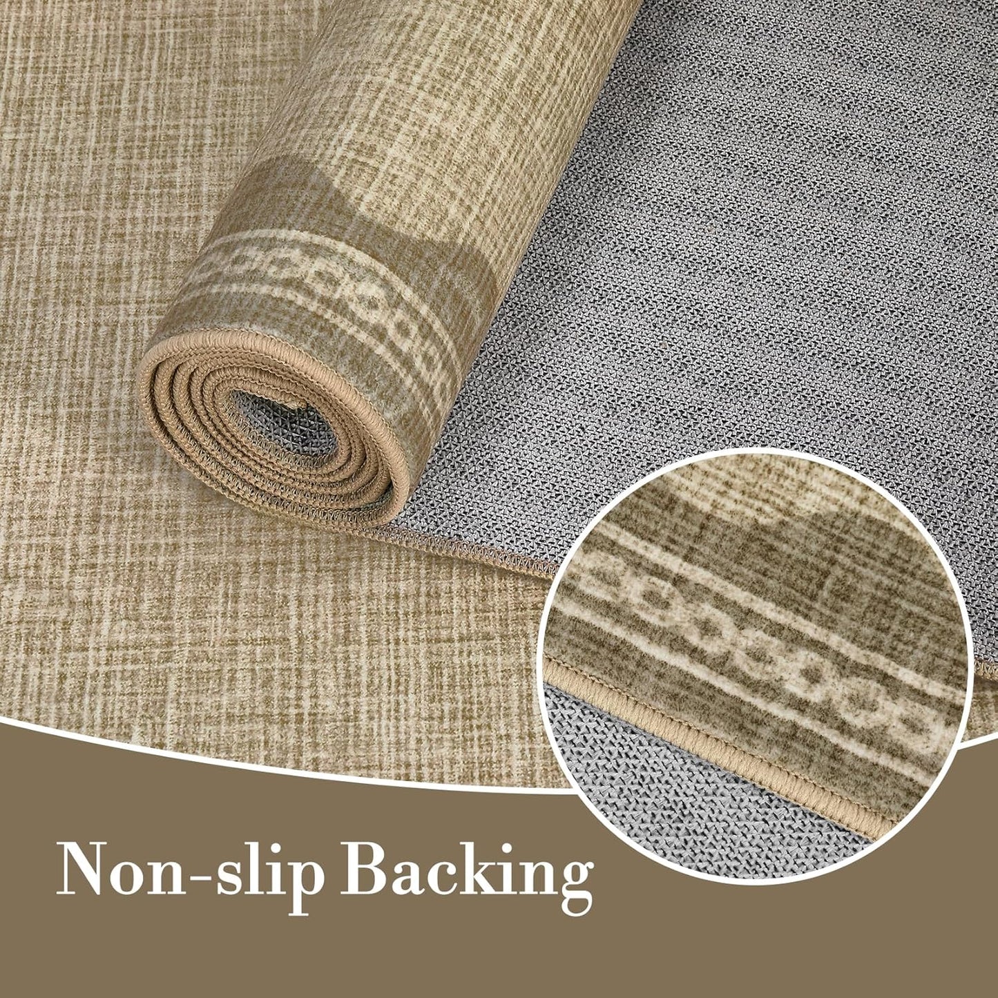 Scalloped 3x5 Rugs for Entryway, Small Area Rug Solid Jute Rug for Bedroom Girls, 3x5 Washable Rugs for Living Room, Non Slip Scalloped Bath Mat, Soft Dorm Nursery Carpet for Bedside