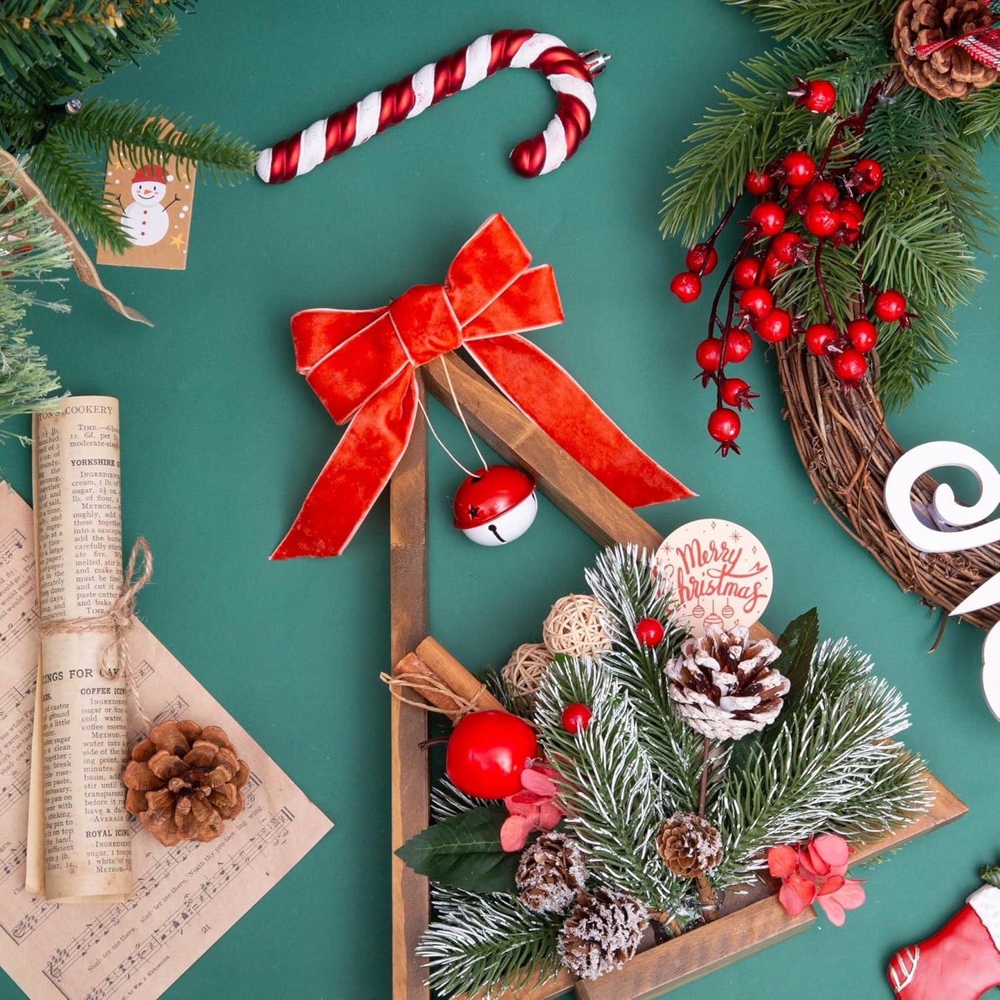 Vintage Terracotta Velvet Ribbon Christmas Ribbon for Gift Wrapping Crafts Christmas Tree Ornaments Garland Decorations, 1 Inch X 25Yd