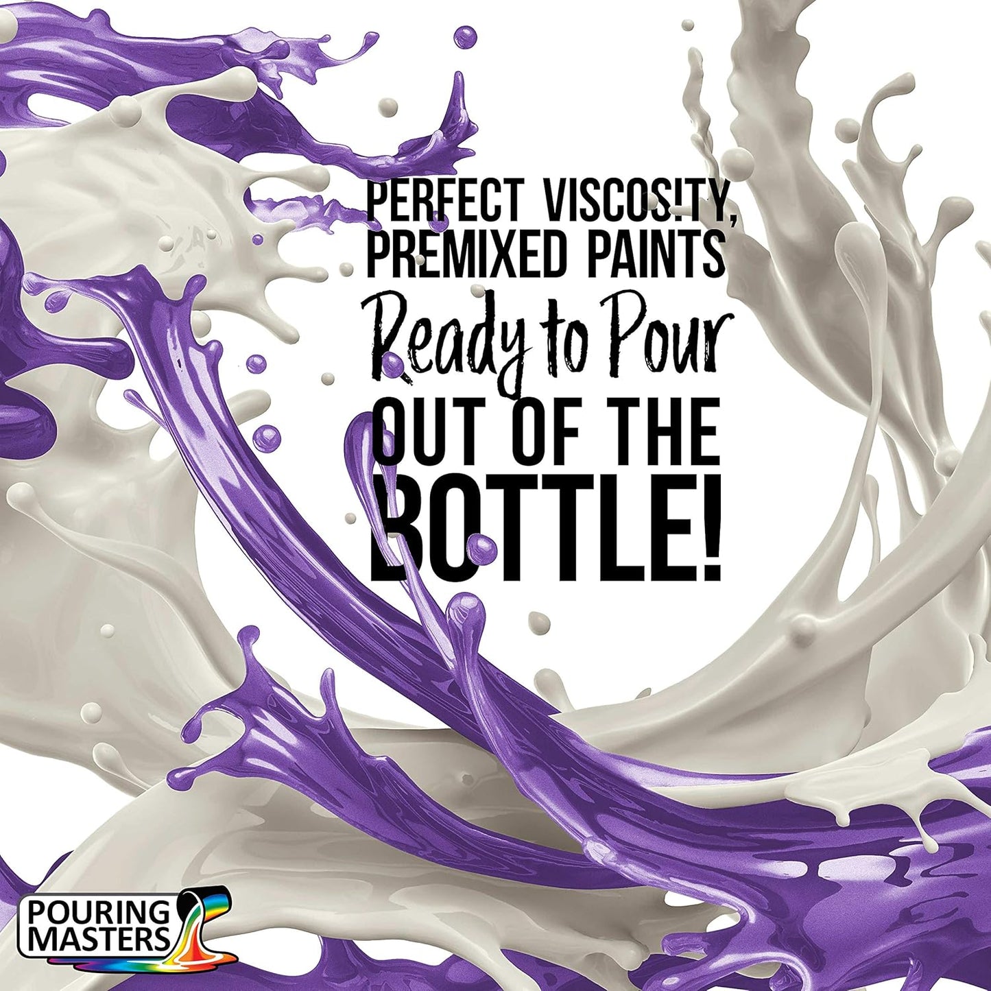 Pouring Masters Plum Crazy Purple Metallic Pearl Ready to Pour Acrylic Pouring Paint - Premium 32-Ounce Pre-Mixed Fluid Acrylic Paint - Fluid Art Supplies for Canvas, Wood, Paper, Tile & Rocks