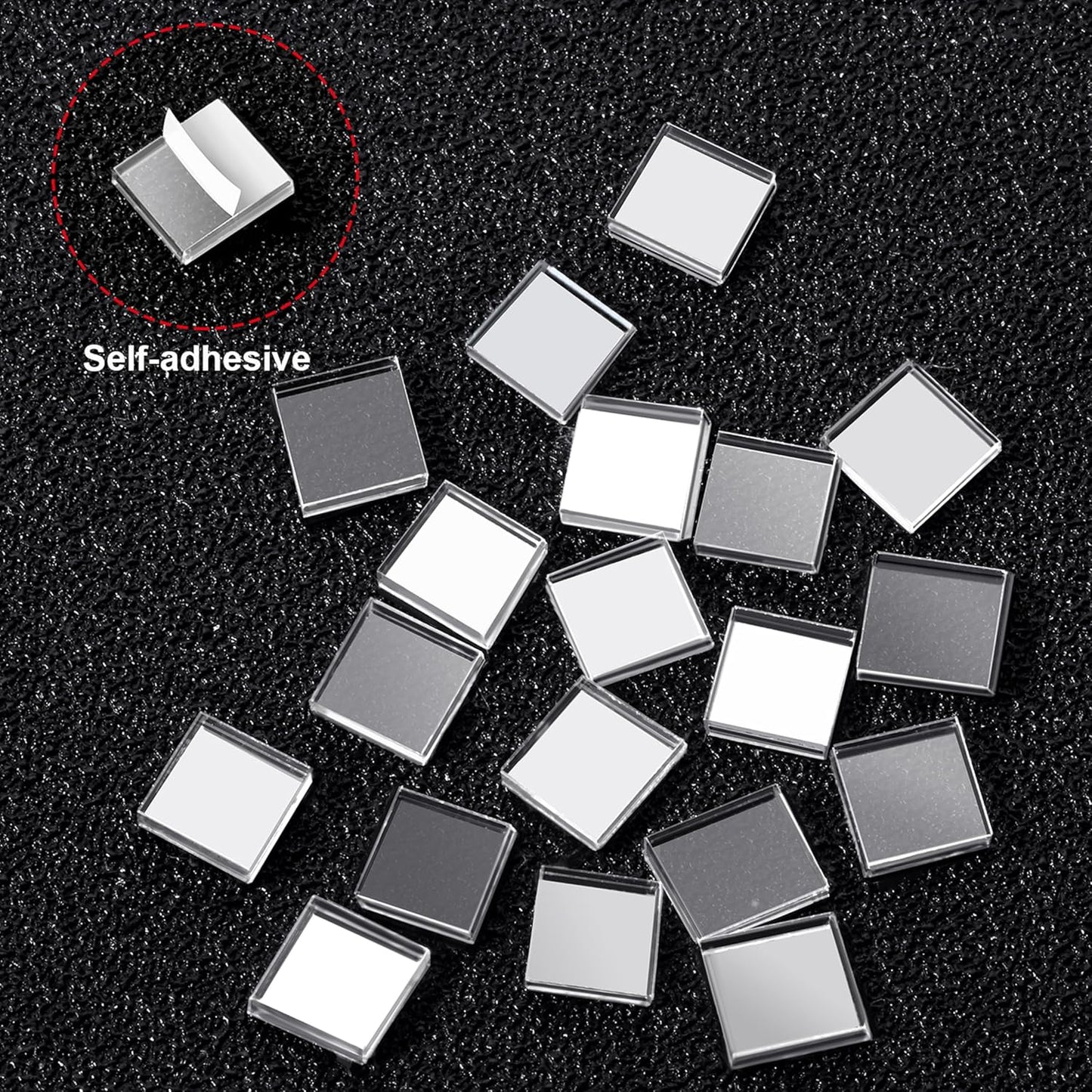 SATINIOR 24000 Pcs Disco Ball Mirror Tiles Self Adhesive for Crafts 5 x 5 mm Small Disco Tape Ball Stickers Square Mosaic Tiles Mirror Pieces for DIY Craft Party Decor