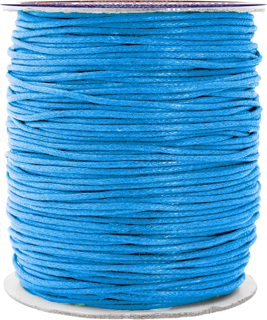 Mandala Crafts 1.5mm 109 Yards Sky Blue Cotton Waxed Cord for Jewelry Making Bracelet Cord Waxed String - Beading String Thread Jewelry Cords for Necklaces String