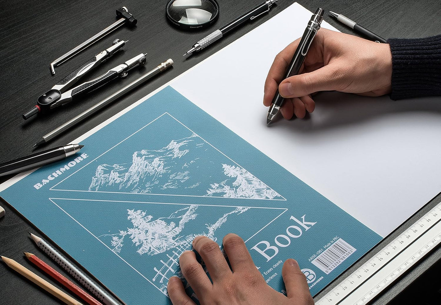 Bachmore Sketchpad 9X12 Inch (68lb/100g), 100 Sheets of Spiral Bound Sketch Book for Artist Pro & Amateurs | Marker Art, Ink Art, Colored Pencil, Acrylic Paint, Charcoal for Sketching