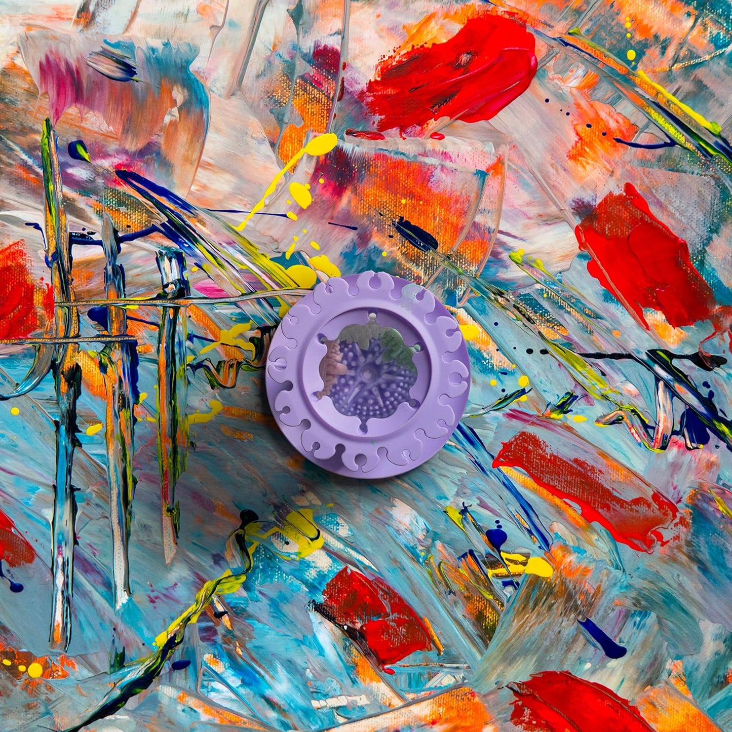 Paint Puck Ultimate Rinse Cup Paint Brush Cleaner (Purple, Mug) – Non-Spill Paint Water Cup & Brush Cleaner with Brush Holder, Squeegee Lips & Drip Tray for Acrylic, Watercolor & Art Supplies