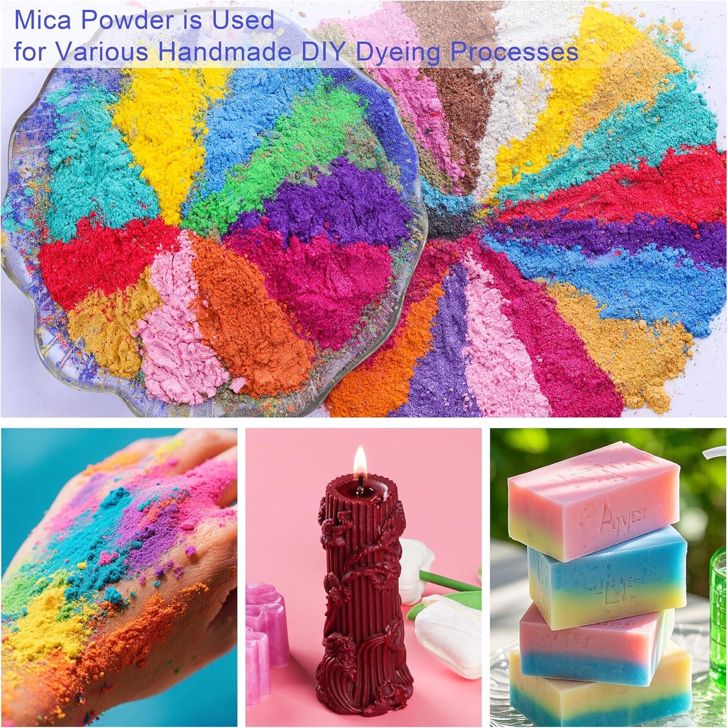 MTBJZJ Mica Powder for Resin, 15 Colors - 20g/Bottle of Epoxy Resin Color Pigment,for Candle Dye, Lip Gloss Pigment, Soap Making, Slime Colorant, Paint, Bath Bombs,Nail Polish and Eye Shadow