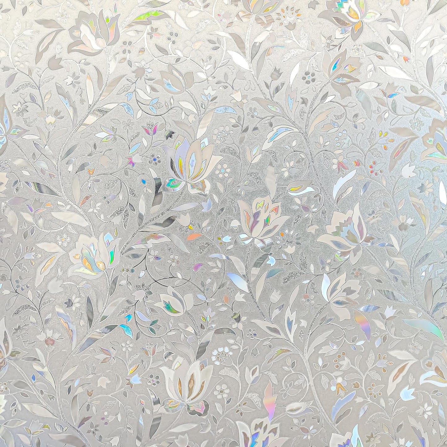 Hilarious Privacy Window Film, Tulip Window Vinyl, Stained Glass Static Stickers, 3D Decorations for Glass Windows, Removable Window Covering, Adhesive-Free Stickers (29.5'' x 118'')