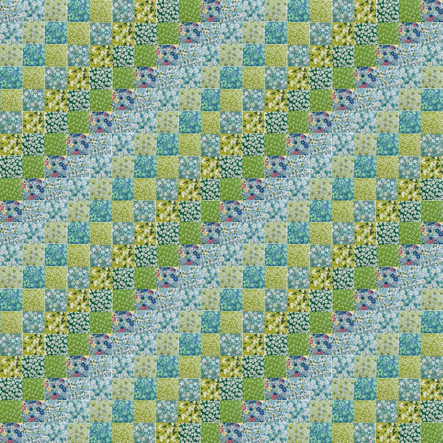 HANPATQUI 50PCS 5 x 5 inch Green Printed 100% Cotton Fat Quarters Fabric for Sewing and Quilting Bundles Precut Fabric Square for DIY Craft Patchwork