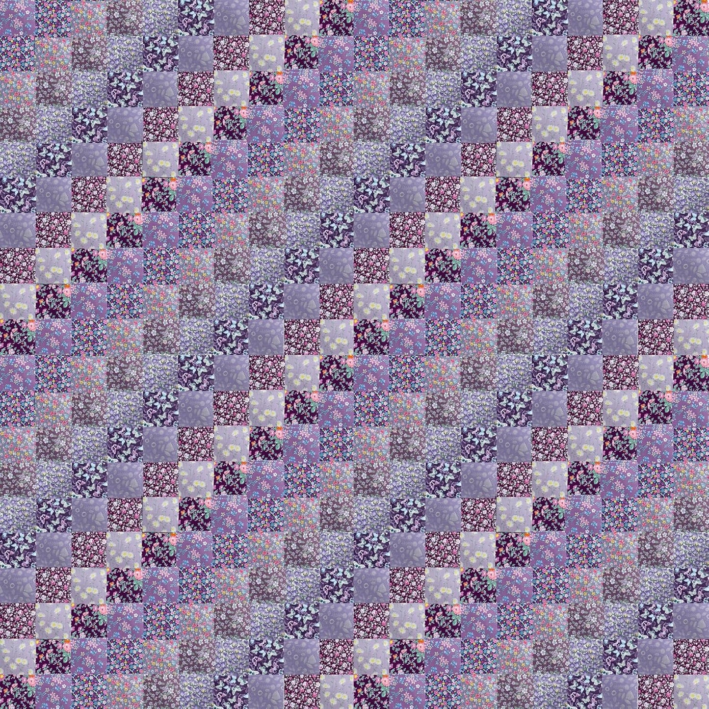 HANPATQUI 50PCS 8 x 8 inch Purple Printed 100% Cotton Fat Quarters Fabric for Sewing and Quilting Bundles Precut Fabric Square for DIY Craft Patchwork