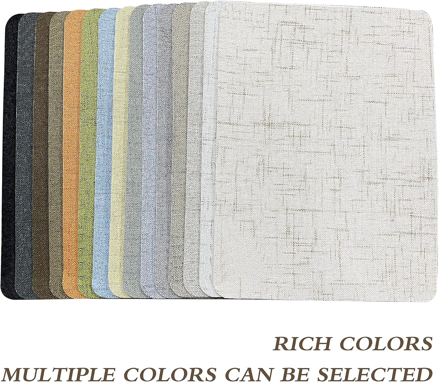 Fine Linen Repair Patches, Self-Adhesive Fabric Patches, 8x11 inch 2 PCS, Multi Color, for Sofa and Clothes Repair (Black, 8" x 11" - 2PCS)